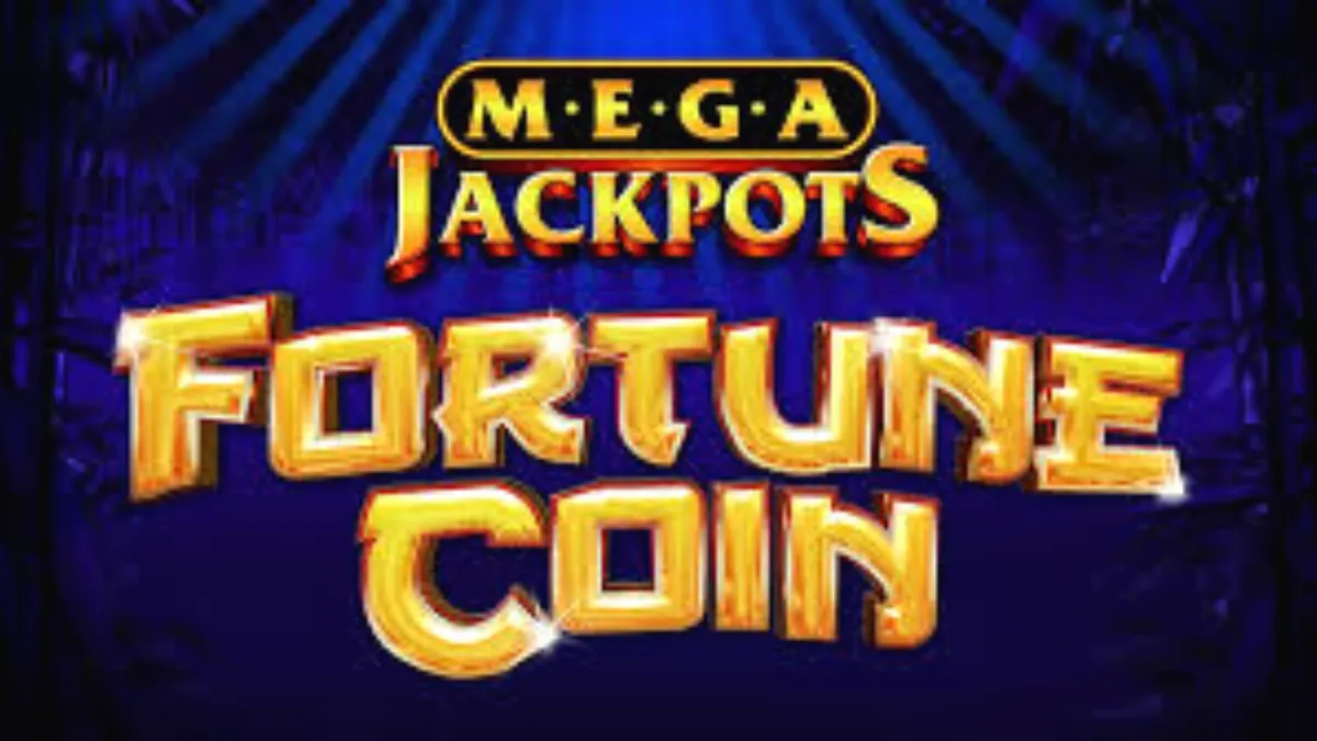 Tampilan visual slot Fortune Coin Mega Jackpot dengan nuansa emas dan simbol keberuntungan Asia.